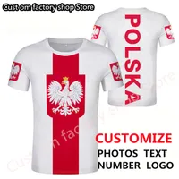POLAND TASH SHIRT fai da te Nome personalizzato gratuito Numero Pol T-Shirt Nation Flag Pl Republic Polska Country College Print Pot Clothes 220607