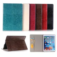 Ipad case crocodile skin Cases for Air 2 9.7'' 1 2 3 mini pro Leather for 9.7 5 6 Generation Flip Stand Card Pocket Protective Cover
