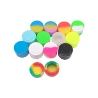 200 x Wachsbehälter Silikonglas 2ml Mini Runde Nicht-Stick-Silikon-Gummi-Jars-Behälter Siliocne Lagerbehälter gemischte Farben T294D
