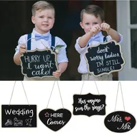 Party Decoration Lanyard Wooden Wedding Message Board Labels Christmas Chalkboard Decor Mini DIY Crafts Wood Chips Card HolderParty