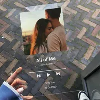 Acrylic Customized Spotify Music Code Board Personalized DIY Text Personal Po Cover For Couple Anniversary Album Plaque Gifts 220702