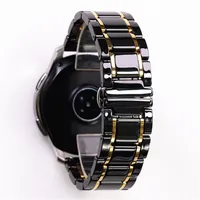 20mm 22mm de alça preta de aço de aço de luxo para Galaxy Watch4 S3 Amazfit GTS Watch Band Bracelet Belt 220624