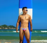 Мужские купальники красочные узкие низкие талию мужчины сексуальные купальники плавающие перевороты бордовые бикини разные пакет для пениса.