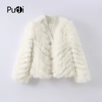 Pudi New Fashion Design本物のキツネの毛皮の女性冬の温かいジャケットZ21M13