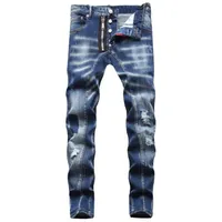 DSQ2 جينز الذكور السراويل عارضة القطن الدنيم السراويل متعددة جيب البضائع الرجال الأزياء نمط قلم رصاص الجانب جيوب أيقونة