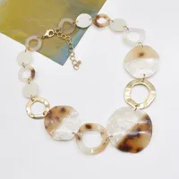 Chokers Summer Spring Collection Light Tortoise Shell Beads Chain Link Cabecillo de gargantillas cortas
