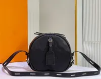 Projektantka Petite Boite Chapeau Classic na ramię Crossbody Bags Kobiet okrągły torebka torebka Moda Wysokiej jakości czarny oryginalny skórzany portfel posłańca
