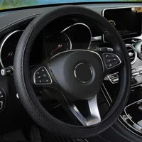 Steering Wheel Covers Car Cover 38cm Microfiber Leather Anti-slip J3v7 Universal Seasons Interior Auto Four Embossing Access I4i1Steering