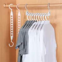 9 Hole Magic Clothes Hooks Multifunction Folding Hanger Roterande klädhängare Garderob Torka klädskenor Hem Organiserare