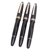 Promoción MSK 149 Fountain Pen Black Resin Turning Cap M Ink Pens White Solitaire Classique Office Writing Pens con número de serie