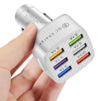 Car Charger 6 Ports USB Quick 15A Mini Fast Charging For iPhone 11 Xiaomi Huawei Mobile Phone Charge Adapter in Car