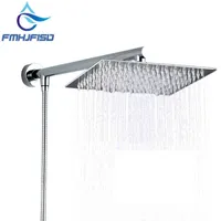 Wall Mounted Bath Shower Faucet 4 6 8 10 Inch Stainless Steel Shower Head Ultra Thin Top Over Spray Shower Arm Hose J220516