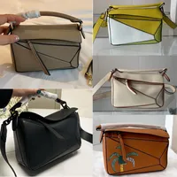 Mode vrouwen kleine puzzel schoudertas in klassieke kalfsleer leren tassen desginer mode koppeling handtassen