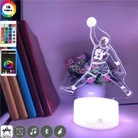 Koszykówka supergwiazda figura nocna światło LED Pokój dziecięcy 3D neon lampa klub impreza