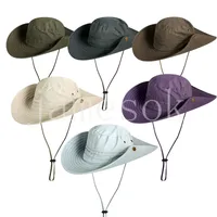 Fisherman Hat Party Supplies في الهواء الطلق Caps Solid Caps Sport Leaf Jungle Cap Cap Hats Hats Sun Screen Gauze Cowboy De348