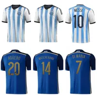 2014 2015 Puchar Świata Retro Argentyna 10 Messis piłka nożna 14 15 7 Di Maria 9 Higuain 20 Aguero 14 Mascherano Lavezzi Football Shirt Long Sleeve