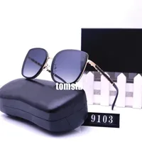 Designer Sonnenbrille Frauen Mode Designer Sonnenbrillen für Frau Sommermarke vier Farben Brillenzubehör mit Box