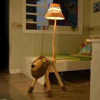Zemin lambaları Stand lambası dekorasyon kumaş el yapımı hayvan aslan maymun kaniş köpek koyun antilop çocukları oturma odası için ışık