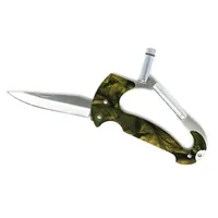 Utomhus utomhus gadgets äventyr Hunter's Carabiner Kniv Multi Tool w / ficklampa, 4 "vikta