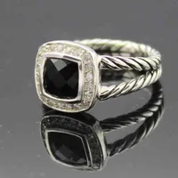 925 Sterling Silber Amethyst Black Onyx Blue Topas Citrin Sapphire Granat Peridot Weiß Achat Morganit 7mm Frauen Ring
