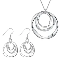 925 Silver Creative Circle Collares Pendientes para mujeres Fashion Original Designer Jewelry Sets Fiest Wedding Gifts