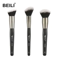 Makeup Tools Kit de Brochas Maquillaje Pinceles Set 3 Alta Calidad Color Negro Vegano Base Rubor Pelo Sintico 220423