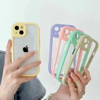 Candy Color Acrílico Transparente Casos de telefone para iPhone 13 12 11 Pro XS máx.
