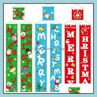Banner Flags Festive Party Supplies Home Garden Colorf Christmas Fabric Couplets Door Wall Hanging Sign For Outdoor Merry Decoration Walls