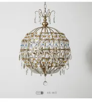 Pendant Lamps American Crystal Chandelier French Exquisite Spherical Dining Room Lamp Creative Art Bedroom Cloakroom Study LampPendant