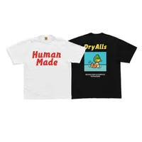 Human Made2022 Yeni Çizgi Film Yüzme Mallard Baskı Moda Çok yönlü Kısa Kollu T-Shirtc11
