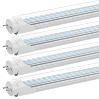 US STOCK T8 LED Bulbs 4 Foot 28W 6000K Cool White Tube Lights 4FT Fluorescent Light Bulb Replacement Ballast Bypass Double Ended Power