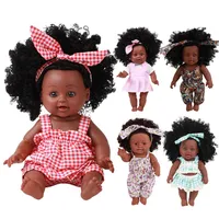American Reborn Black Handmade Silicone Vinyl Soft Libor Vigible Recién nacido Baby Doll Girl Girl Christmas Regalo C0924269G