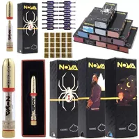 NOVA Vape Cartridge Ceramic Coil Atomizers 510 Thread Carts Gold Tip 20200 New 15 strains E Cigarettes 0.8ML Empty Thick Oil Cart Vaporizer with Gift Box