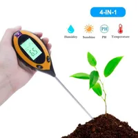 Messgeräte 4 in 1 Bodentester Digital pH Meter Feuchtigkeitsmonitor Temperatur Sonnenlicht für Gartenanlagen Landwirtschaft13139