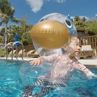 Симпатичная прозрачная утка детское плавание кольцо надувное детское купальное кружок