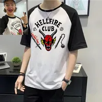 Stranger Things 4 T Shirts 100 Cotton Baseball Tee Shirt Hellfire Club Men Clothing Hip Hop Tshirt Tops Summer Tops 220627