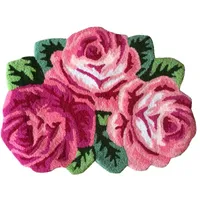 Tappeti Rose rosse romantiche tappeti tappeti antiskid tappetino a forma di fiori da letto a forma di fiore pavimento rosa rosa microfibre area tappeto vapore matscarpets carpa