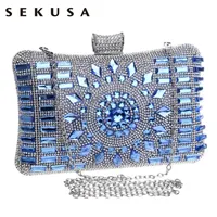 Sekusa Acrylic Women Women Evening Bag Diamonds Presh Handbags Chain Counter Counter Party Party Brasts Messenger Christmas 220617