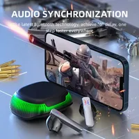B18 TWS Bluetooth 5.0 Trådlös hörlurar Touch -hörlurar RGB LUMINOUS SUPER BASS SUNGING Sound Gaming Headset med HD Mic Waterproof Sports Earbjudningar Svart/vitt