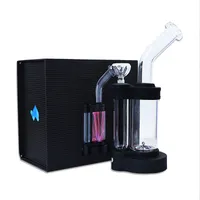 Led Plasma Cool Hookah Black Box Packs 14mm Female Joint With Bowl Water Pipes 12 Inch Glass Bongs 123mm Base Diameter 5mm Thick Oil Dab Rigs