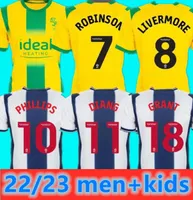 22 23 West Bromwich Soccer Jerseys Livermore Diang Brunt Albion Football Shirt Robinson Grant Mowatt 2022 2023 Home Phillips Men Kids Kits Uniforms