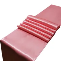 Wysokiej jakości 22 kolory satynowe biegacze stołowe do dekoracji przyjęcia weselnego nowoczesna okładka stołu biegacza noworoczne dekoracje domu 30x275 cm