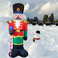 クリスマスの装飾2.4m巨大兵士モデルくるみ割り人形インフレータブルLEDライトアップ装飾屋外休日のパーティードクリストマス