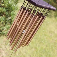Wood and Metal Aeolian Bells Hanging 16 Tubes Wind Chimes Yard Garden Outdoor Living Windchimes Home Decor Christmas Gift Y200903277M