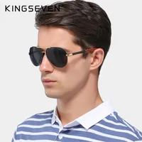 Kingseven Men Men Vintage Aluminium Polaris Sunglasses Classic Brand Sun Gernes Rebating Lens Driving Eyewear for Men / Women Y200619291K