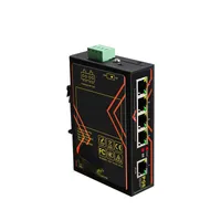 5 portas Comutador de POE 10 / 100Mbps Industrial Grau Fast Ethernet Interruptor DIN TIPO DIN TIPO DE REDE 48V 65W