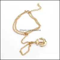 Charm Bracelets Jewelry Unique Anchor Finger Ring Slave Hand Harness Infinity Bracelet Drop Delivery 2021 Cdvrg