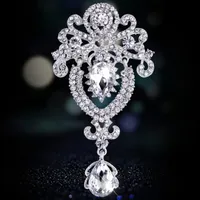 Broches broches broche luxe mode couronne cristal cristal femelle de swarovskis pour femme de mariage de bijoux de bijouxpins