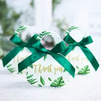 Creative Forest Green Hand Holdy Candy Box Wedding Box Boxes Souvenir per ospiti Supplemento per le feste per la festa 220427