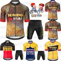 2022 Kids Jumbo Visma Cycling Jersey TDF sets Slovénia Belgique Boys Girl Cycling Vêtements Enfants